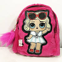 Рюкзак детский меховой с мерцающими лампочками. AO-128 Цвет: розовый