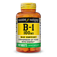 Витамины и минералы Mason Natural Vitamin B1 100 mg, 100 таблеток EXP