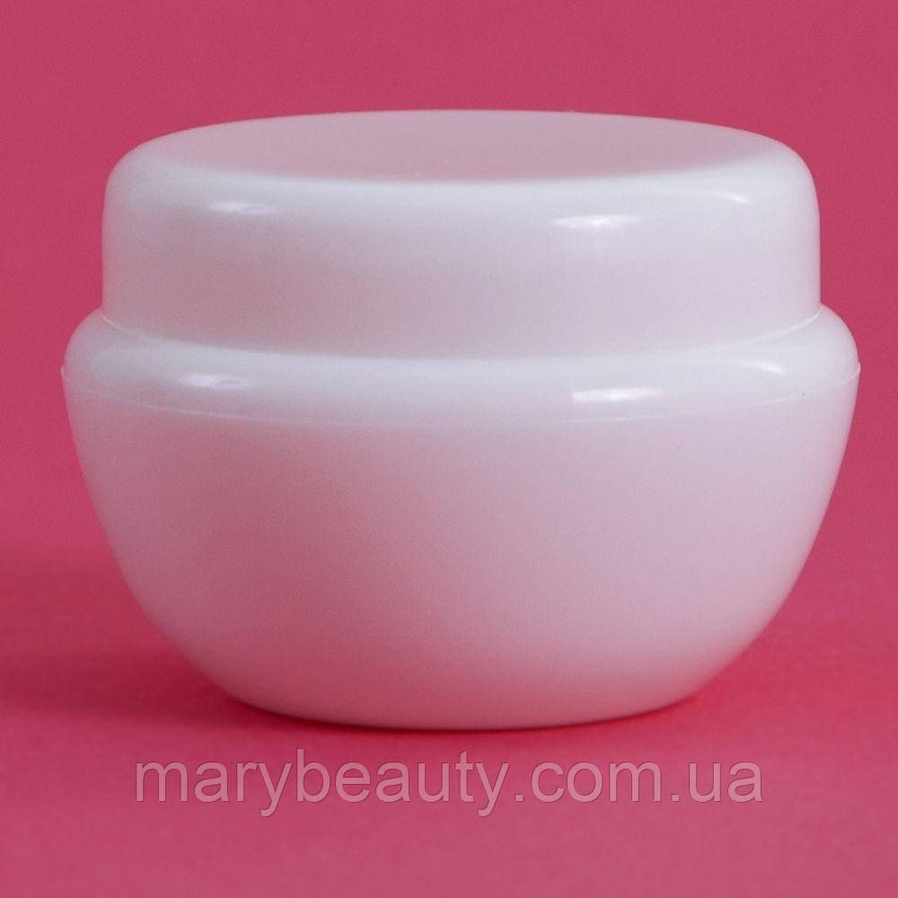 Баночка фігурна 30 мл косметична з захисним диском, біла, фото 1