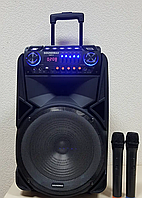 Мобільна колонка Temeisheng 1900 Вт 2 мікрофона TMS-012 Портативна акустика колонка з підсвічуванням автономна ТОП_LCH