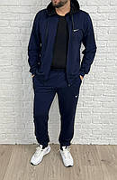 Спортивный костюм мужской весенний-осенний синий с капюшоном, молодежный спортивный костюм мужской M