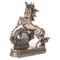 Часы настольные Veronese Конь.Лошадь 32 см 76235 полистоун с бронзовым покрытием GoodStore