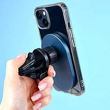 Автотримач із бездротовою зарядкою, магнітний Holder magnetic X9F Transparent Wireless Car Charger 15W MagSafe, фото 3