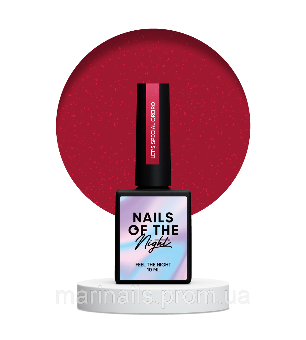 NAILSOFTHENIGHT Let’s special Oreiro світло–червоний гель лак із шимером світловідбиваючим для нігтів, 10 мл