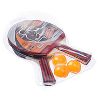 Набор для настольного тенниса 2 ракетки, 3 мяча CIMA CM-T500 (древесина, резина, уп. блистер) (PT0736)