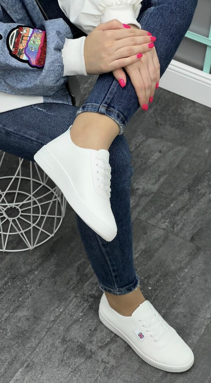 Мокасины слипоны белые женские кроссовки - фото 4 - id-p2135236503