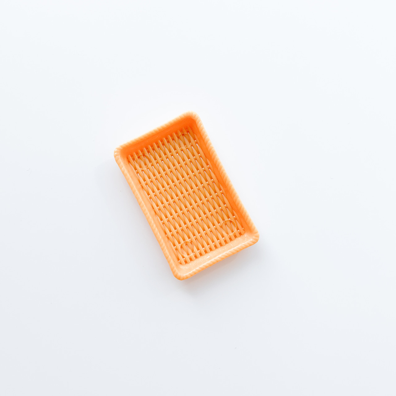 Мініатюра піднос плетений пластик 5*3 см Світло-коричневий, фото 1