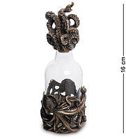 Статуэтка бутылка Veronese Осьминог 16х9 см 1906357 бронзовое напыление полистоуна+ стекло GoodStore