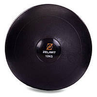 Мяч набивной слэмбол для кроссфита рифленый Modern FI-2672 Zelart 12 кг Черный 56363146