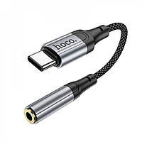 Адаптер переходник AUX USB C To 3.5mm Hoco LS36 Black