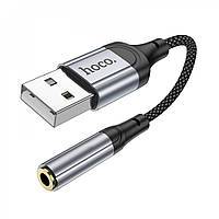 Адаптер переходник AUX USB A To 3.5 Hoco LS36 Black