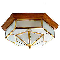 Светильник с деревянной основой шестиугольной формы SLAVIA FN019/3 GoodStore