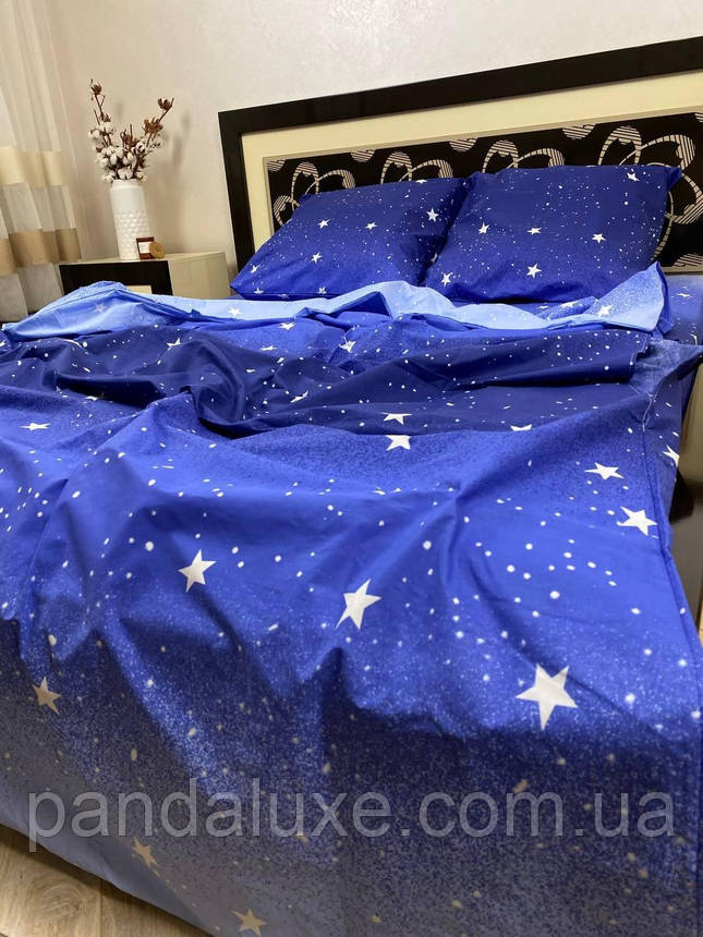 Постільна білизна бавовна бязь голд gold lux комплект Зірки, фото 1