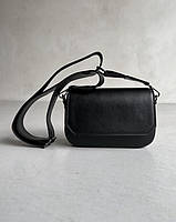 Сумка женская через плечо черного цвета из экокожи кросс-боди,маленькая сумочка клатч