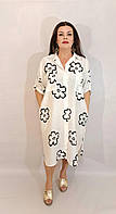Платье-рубашка женское свободного кроя вискоза размер 48-54 (9цв) "ITALIA" купить оптом в Одессе на7км