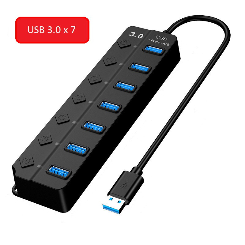 USB hub хаб 3.0 7 портів. Додаткове живлення.