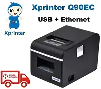 Принтер чеков Xprinter XP-Q90EC LAN Ethernet+USB 58мм, автообрезка чека