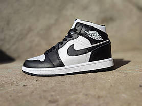 Кроссовки NIKE Air Jordan высокие ЧЕРНЫЕ на шнурках мужские унисекс демисезон натуральная кожа, фото 4