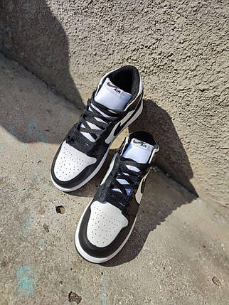 Кроссовки NIKE Air Jordan высокие ЧЕРНЫЕ на шнурках мужские унисекс демисезон натуральная кожа, фото 1