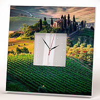 Часы с фотопечатью "Тоскана. Италия" украшение спальни, гостинной