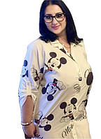 Женская блузка-рубашка большого размера