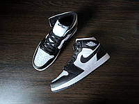 ЧОРНІ Кросівки NIKE Air Jordan високі на шнурках чоловічі унісекс демісезон натуральна шкіра