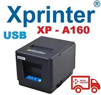 Принтер чеков Xprinter XP-A160H USB 80мм, обрез чека