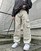 Мужские джинсы джоггеры (бежевые) свободные молодежные удобные с карманами для парней s2196