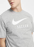 Футболка NIKE soccer t-shirt swoosh сіра