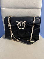 Женская сумка из эко-кожи Pinko Black Пинко молодежная, брендовая сумка маленькая через плечо