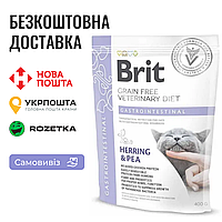 Сухой корм Brit GF VetDiet Cat Gastrointestinal для кошек, при нарушениях пищеварения, с сельдью, лососем,400г