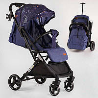 Візок прогулянковий дитячий "JOY" Comfort L-41203 (1) колір СИНІЙ КОСМОС, рама сталь з алюмінієм, футкавер, підсклянник,