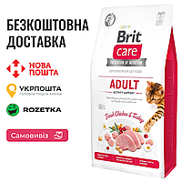 Сухой корм Brit Care Cat GF Adult Activity Support для кошек, живущих на улице, индейка и курица, 7 КГ