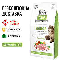 Сухой корм Brit Care Cat GF Senior Weight Control для пожилых кошек с избыточным весом, курица, 400 г