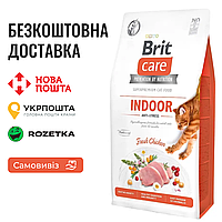 Сухой корм Brit Care Cat GF Indoor Anti-stress для кошек, постоянно живущих в помещении, курица, 0.4 КГ