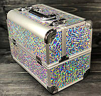 Бьюти кейс алюминиевый чемодан с ключом хамелеон