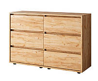 Місткий комод на шість висувних ящиків Вулик К 1206 фасад і корпус Дуб Крафт Золотий 1200х450х800 ДОМ
