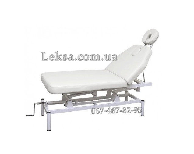 СТІЛ КУШЕТКА МАСАЖНА LS-257 White З МЕХАНІЧНИМ РЕГУЛ-М ВИСОТИ