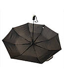 Парасолька жіноча напівавтомат Eső Fecske SW3620 8 спиць 3 складання Чорний з бежевою облямівкою, фото 3