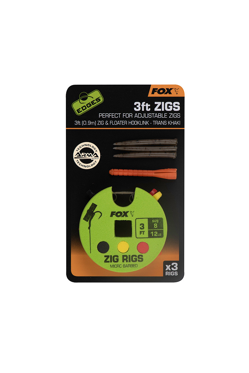 Повідці для Зіг-риг Fox Edges Zig Rig 8 - 12lb 0,9м x 3шт