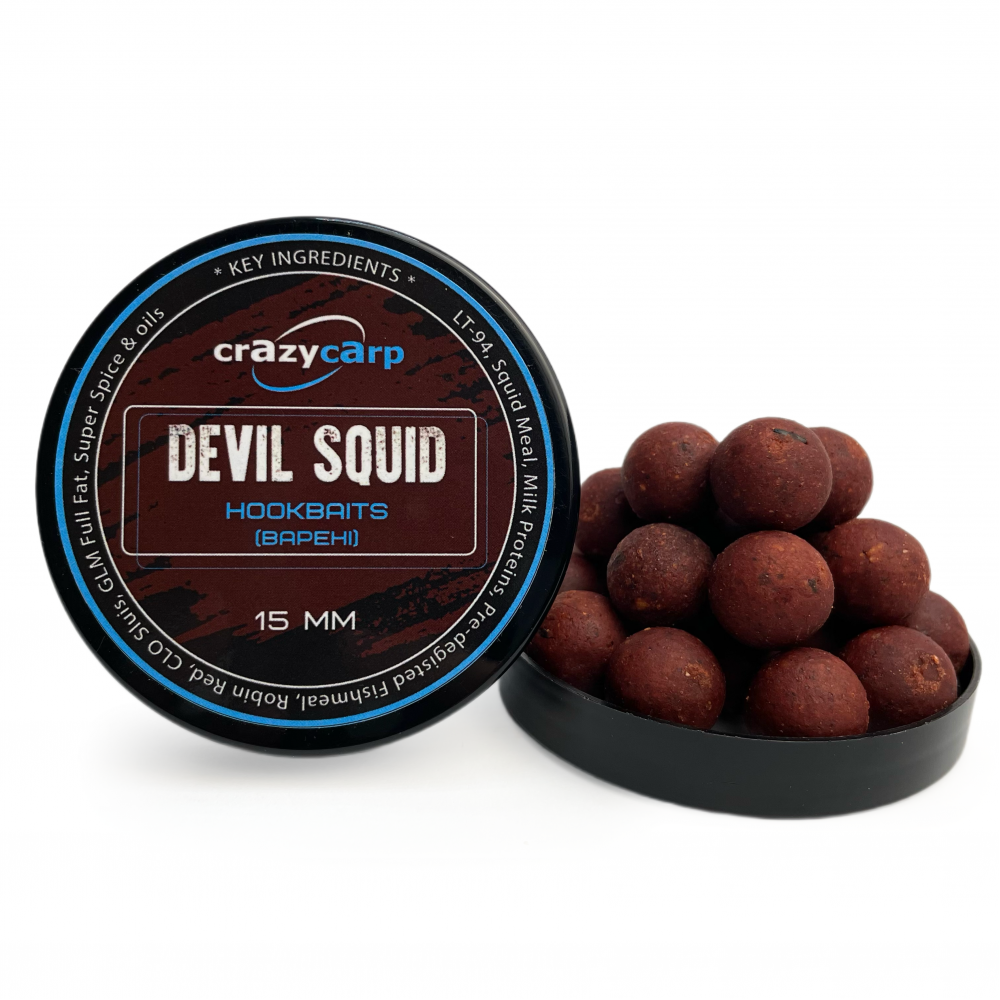 Насадочні бойли Crazy Carp Platinum Hookbaits Devil Squid 15мм 125г