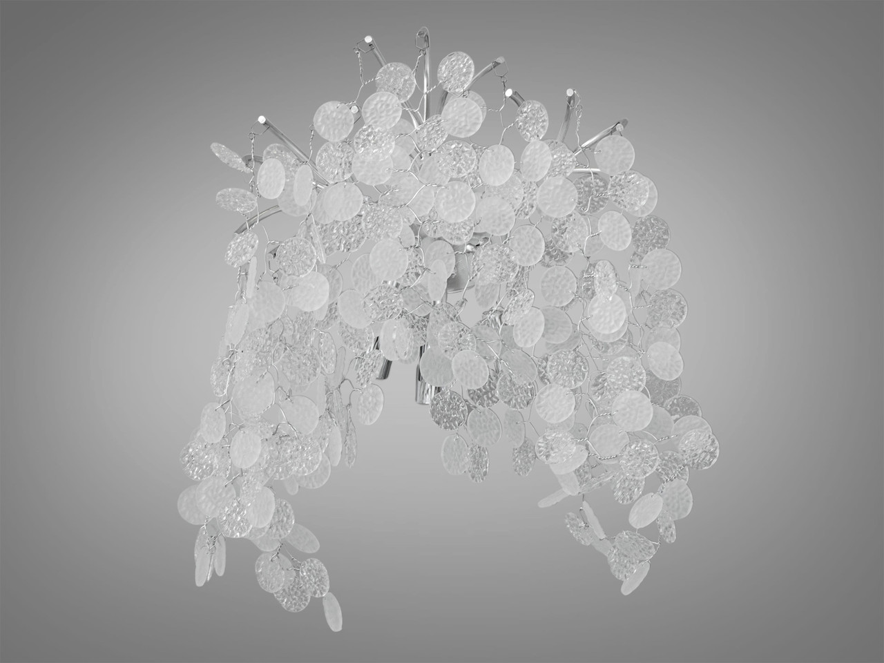 Розкішний світильник-сателіт до кришталевих люстр на 3 лампи, колір хром 602-3WCH-LS