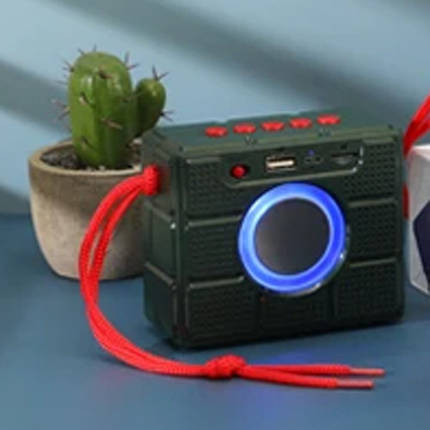 Bluetooth-колонка TG311 з RGB ПІДСВІЧУВАННЯМ speakerphone радіо green, фото 3