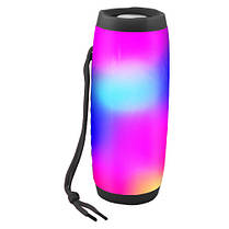 Портативна блютуз колонка з ремінцем підсвічуванням чорна TG157 RGB speakerphone black, фото 4