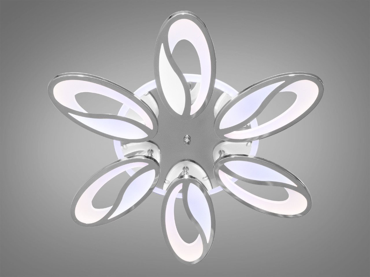 Світлодіодна люстра в спальню з димером, колір хром, 105 W на 15 м2 8090-6HR-LS