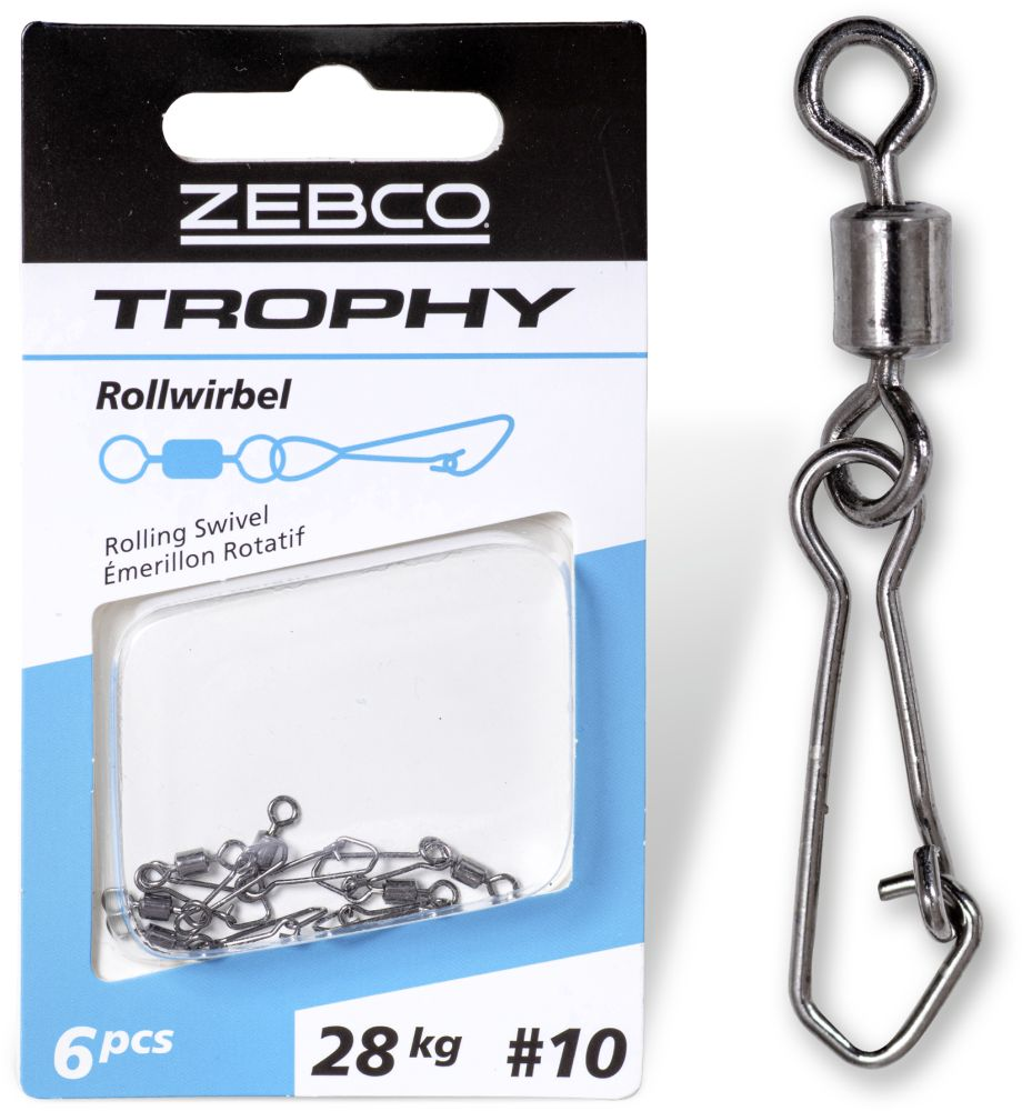 Вертлюжок з карабіном 30mm Zebco Trophy Rolling Swivel 6 6шт