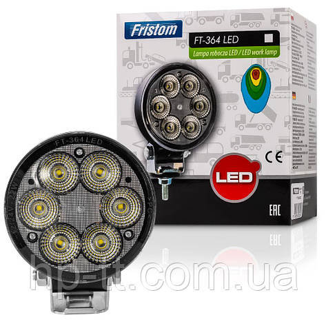 Світлодіодна робоча фара Fristom із широким світловим потоком (60°) і кабелем 1,5 м FT-364 LED, фото 1