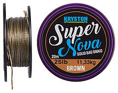 Повідковий матеріал Kryston Super Nova Solid Bag Supple Braid 15lb 20m Gravel Brown