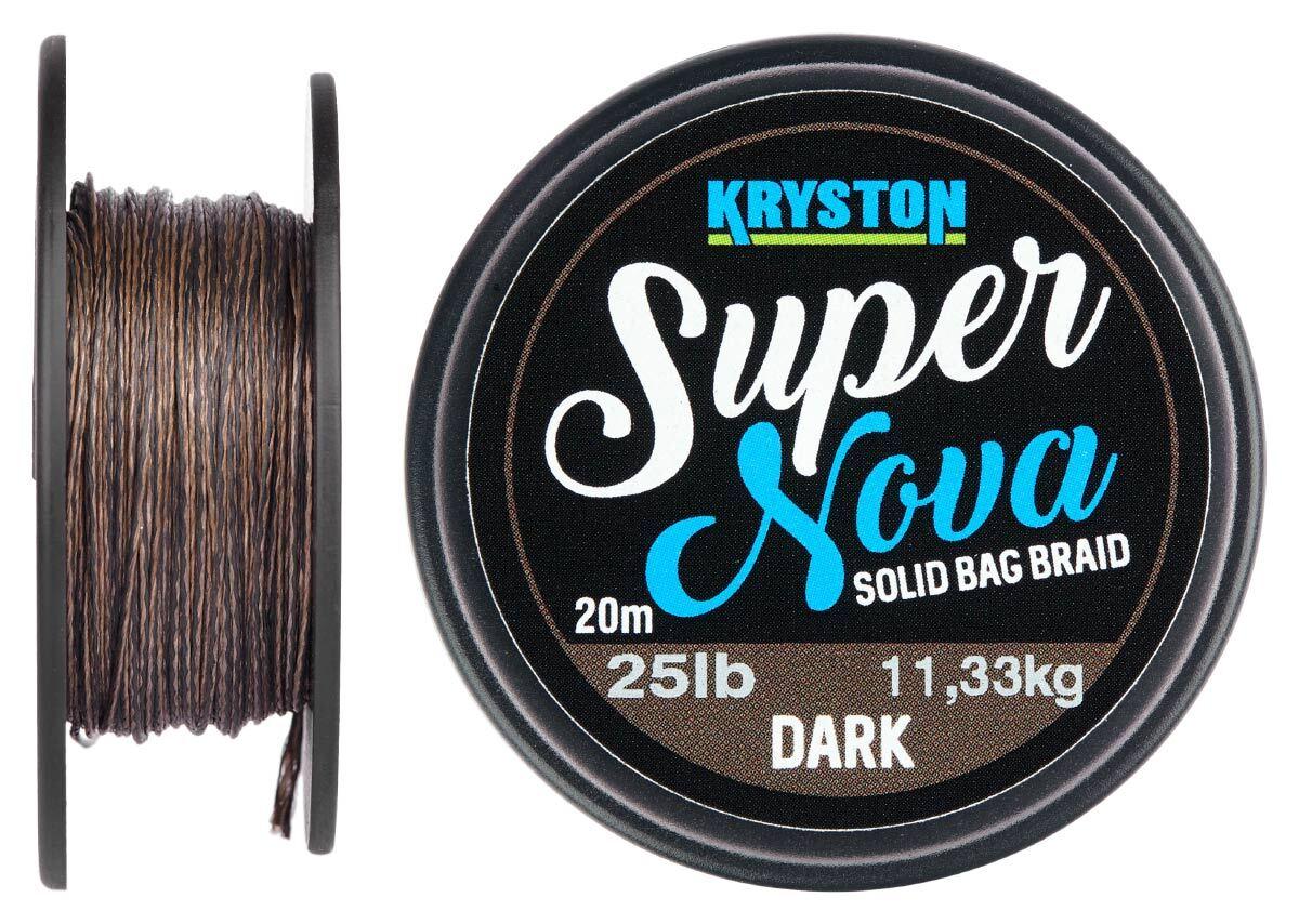 Повідковий матеріал Kryston Super Nova Solid Bag Supple Braid 15lb 20m Dark Silt