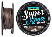 Повідковий матеріал Kryston Super Nova Solid Bag Supple Braid 15lb 20m Dark Silt